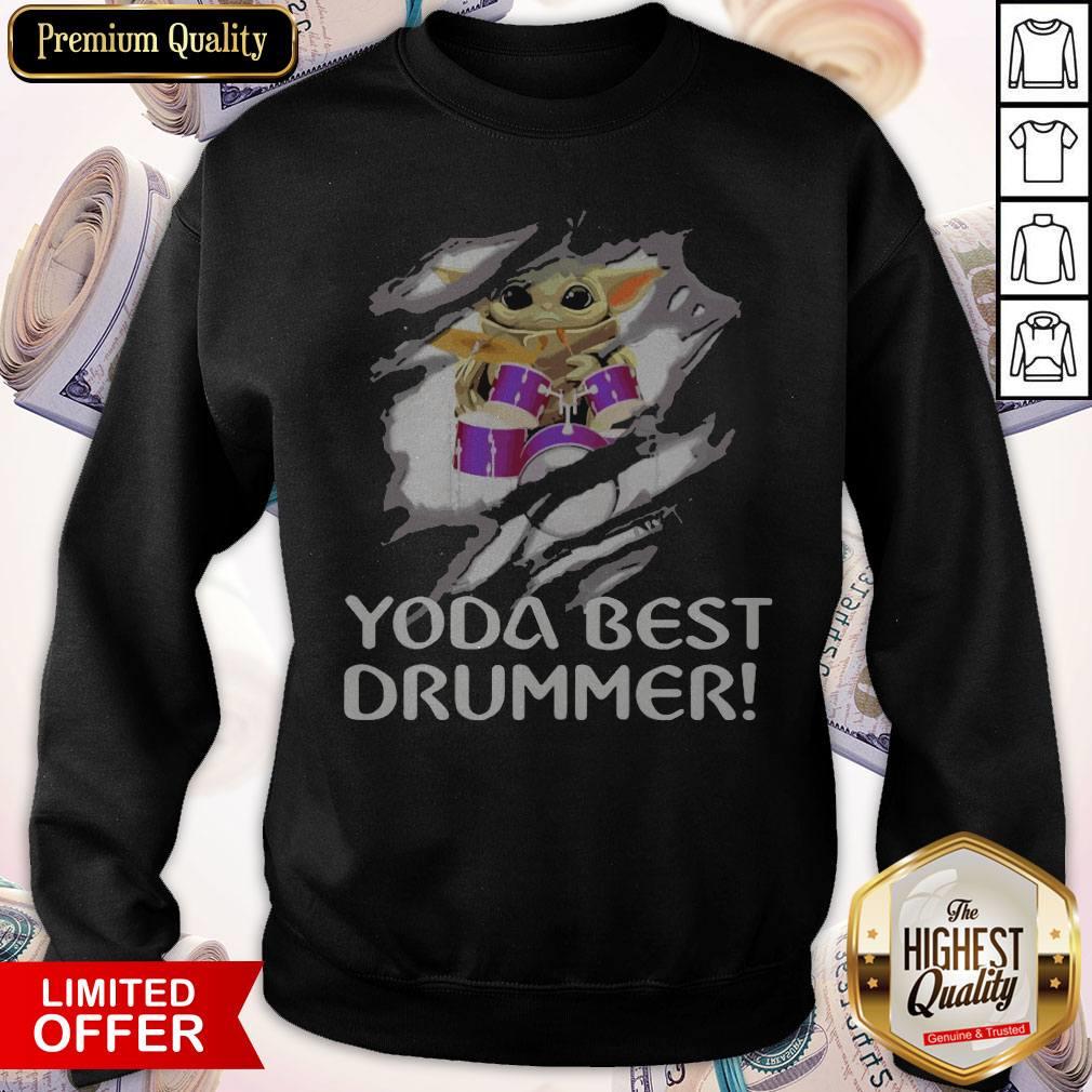 Blood Inside Me Baby Yoda Best Drummer Shirt - Image 4