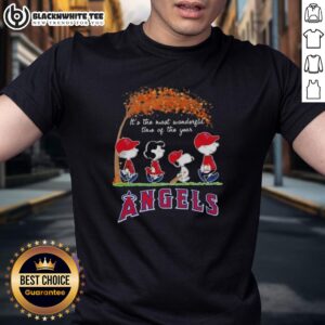 Awesome Los Angeles Angels X Peanuts Snoopy And Friends Autumn It's The Most Wonderful Time Of The Year T-Shirt