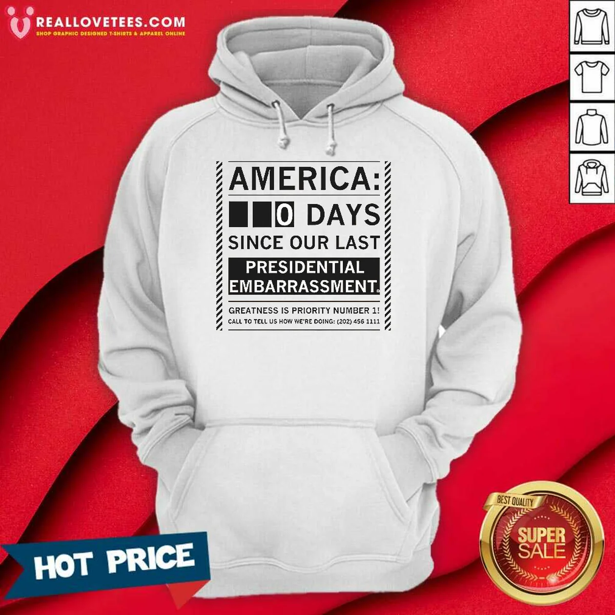 Good America 0 Days Since Our Last Presidential Embarrassment Shirt - Image 3