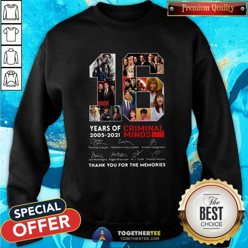Hot 16 Years Of 2005 2021 Criminal Minds Thank You For The Memories Signatures Shirt - Image 4