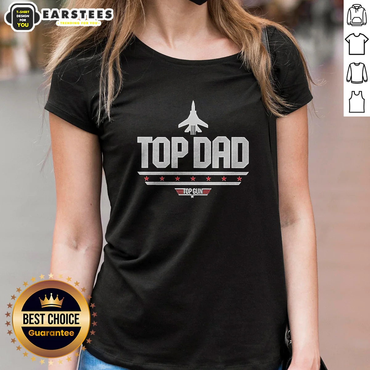 Original Top Dad Top Gun Logo Parody Shirt - Image 2