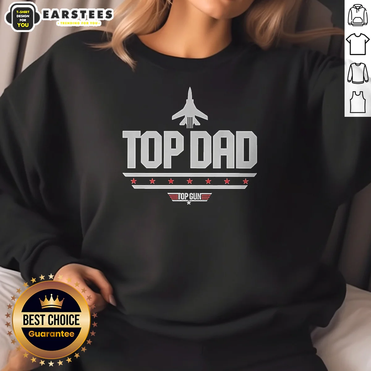 Original Top Dad Top Gun Logo Parody Shirt - Image 4