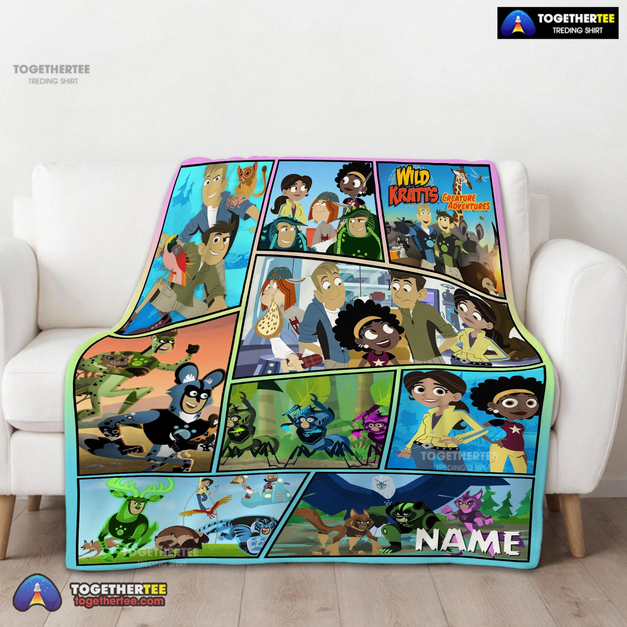 Official Wild Kratts Creature Adventures Collage Blanket Fleece Customized Blanket - Image 2