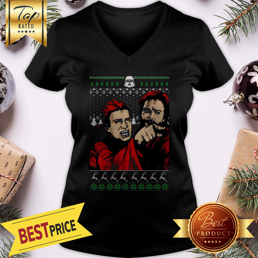 The Mandalorian Mashup Woman Yelling At A Cat Ugly Christmas Shirt - Image 2