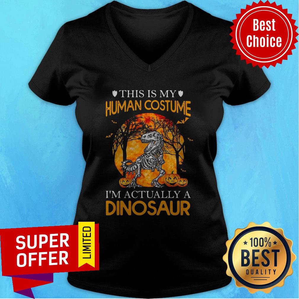 This Is My Human Costume I’m Actually A Dinosaur Halloween Shirt - Image 3