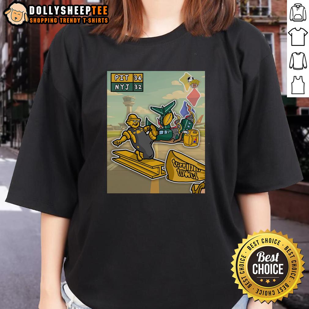 Hot Jet Fuel Does Not Melt Steel Beams Pit Defeat NYJ T-Shirt - Image 3
