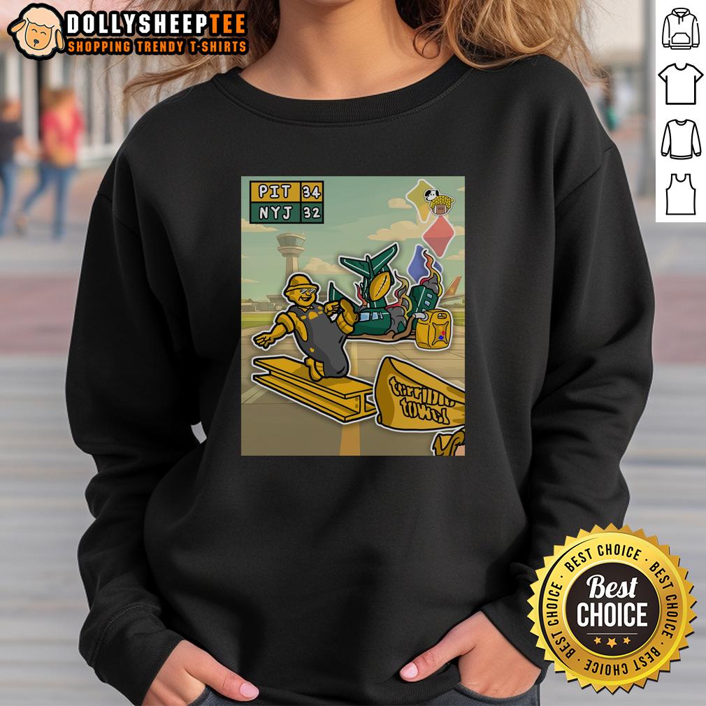 Hot Jet Fuel Does Not Melt Steel Beams Pit Defeat NYJ T-Shirt - Image 5