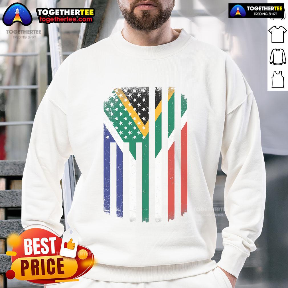 Nice United States Of America USA Africa Flag T-Shirt - Image 5