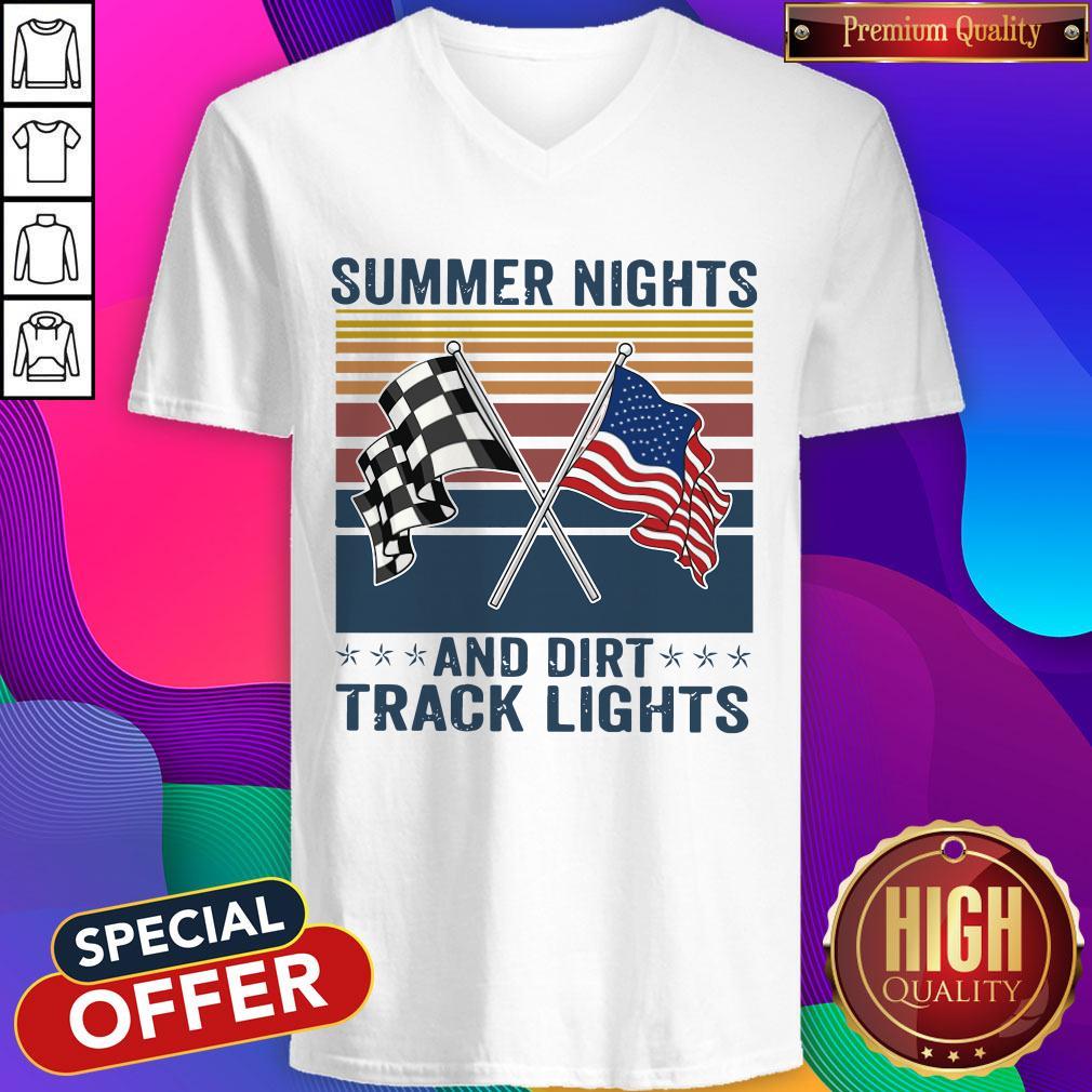 Summer Nights And Dirt Track Lights Vintage Shirt - Image 3