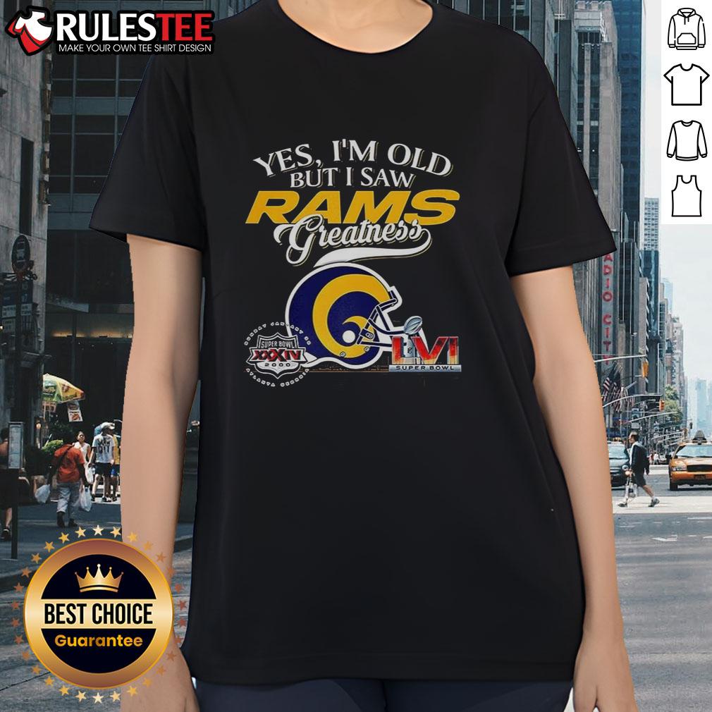 Awesome Yes I'm Old But I Saw Los Angeles Rams Greatness Super Bowl Helmet Skyline T-Shirt - Image 3