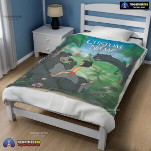 Alternative view of Official Disney Cartoon JungleBook Tapestry Blanket Fleece Customized Blanket
