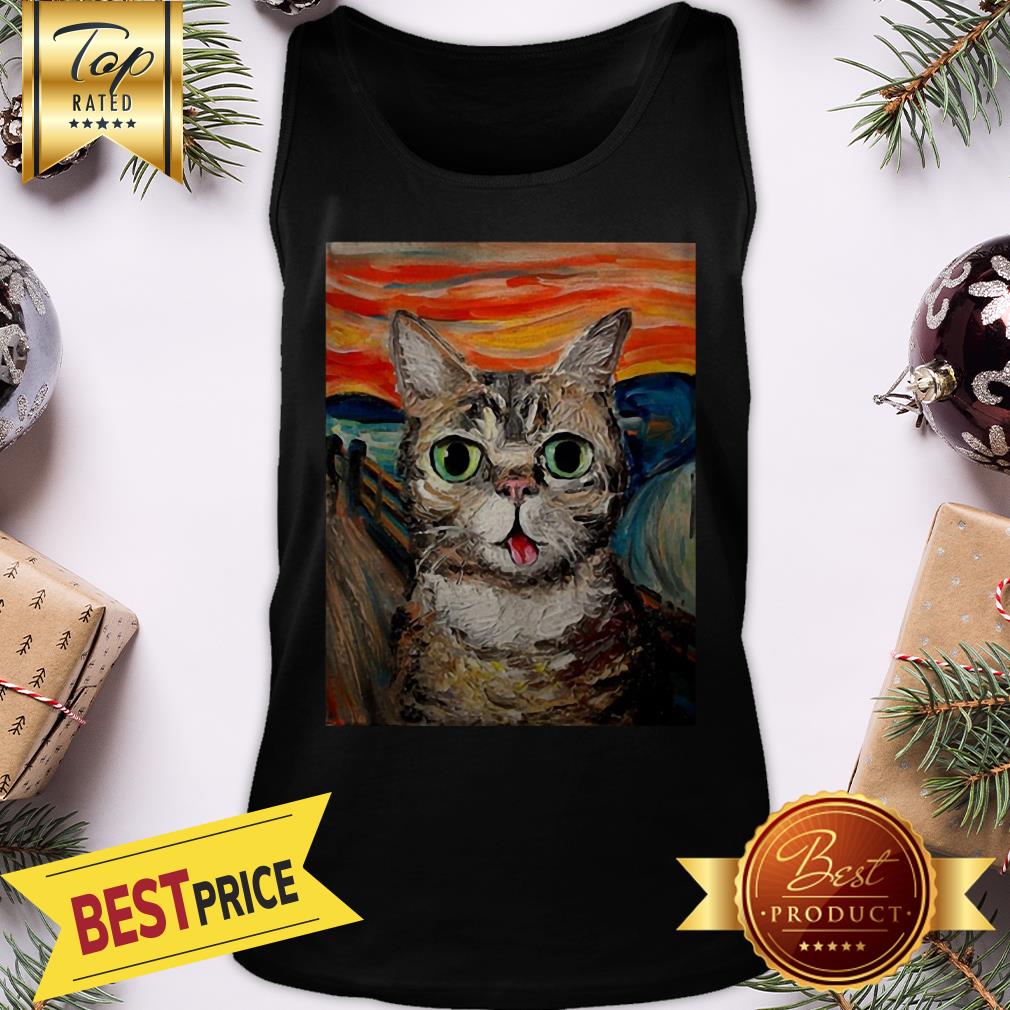 Official Lil Bub The Scream Vincent Van Gogh Shirt - Image 3