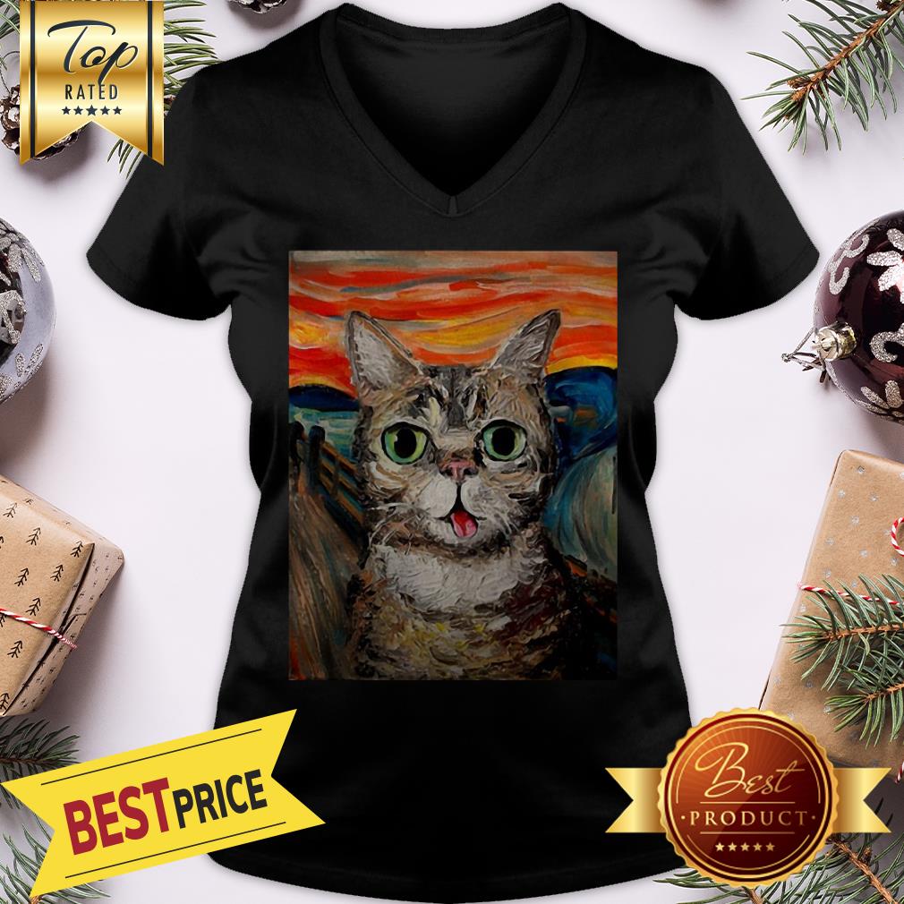 Official Lil Bub The Scream Vincent Van Gogh Shirt - Image 2
