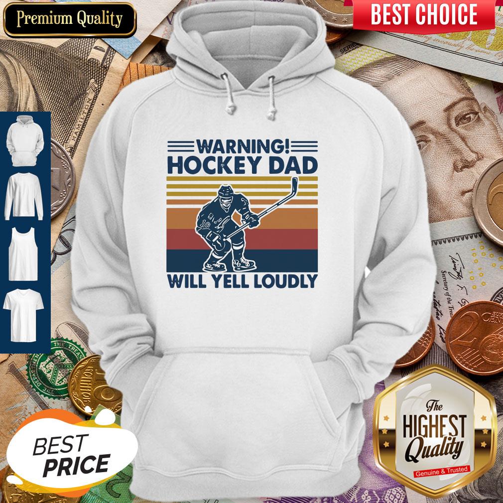 Warning Hockey Dad Will Yell Loudly Vintage Shirt - Image 5
