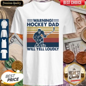 Alternative view of Warning Hockey Dad Will Yell Loudly Vintage Shirt