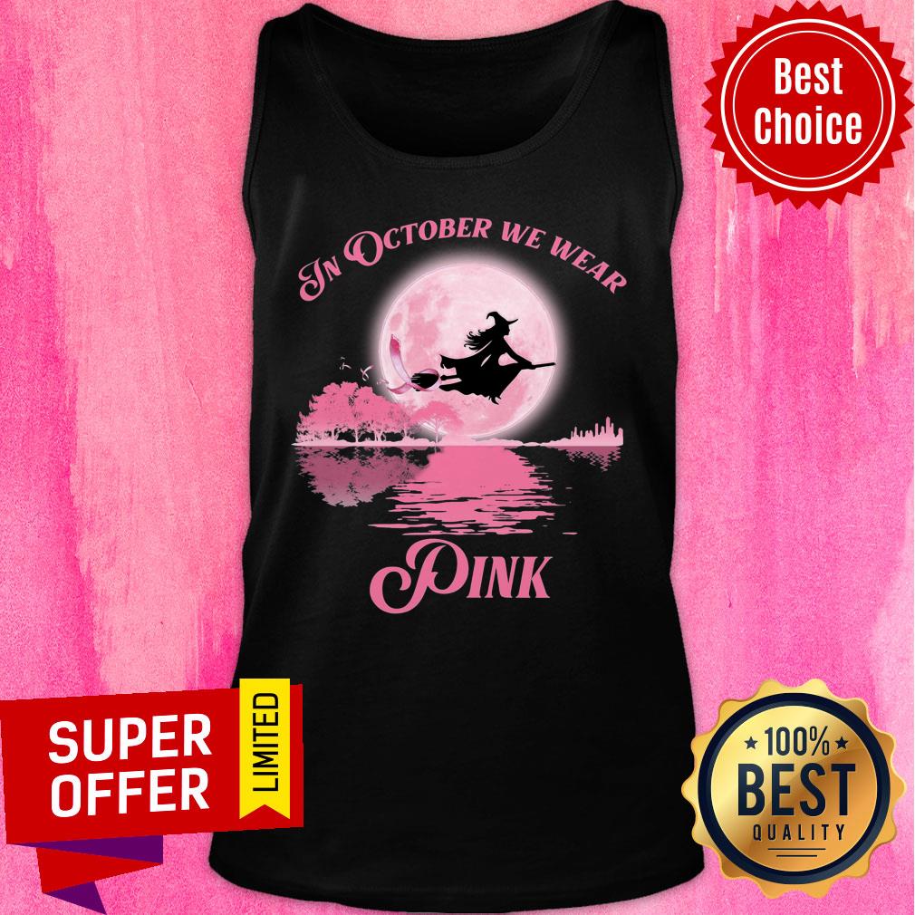 Witch In October We Wear Pink Halloween Shirt - Image 3