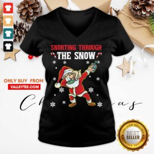 Alternative view of Pro Snorting Through The Snow Dabbing Santa Claus Face Mask Toilet Paper Hand Sanitizer Christmas Shirt