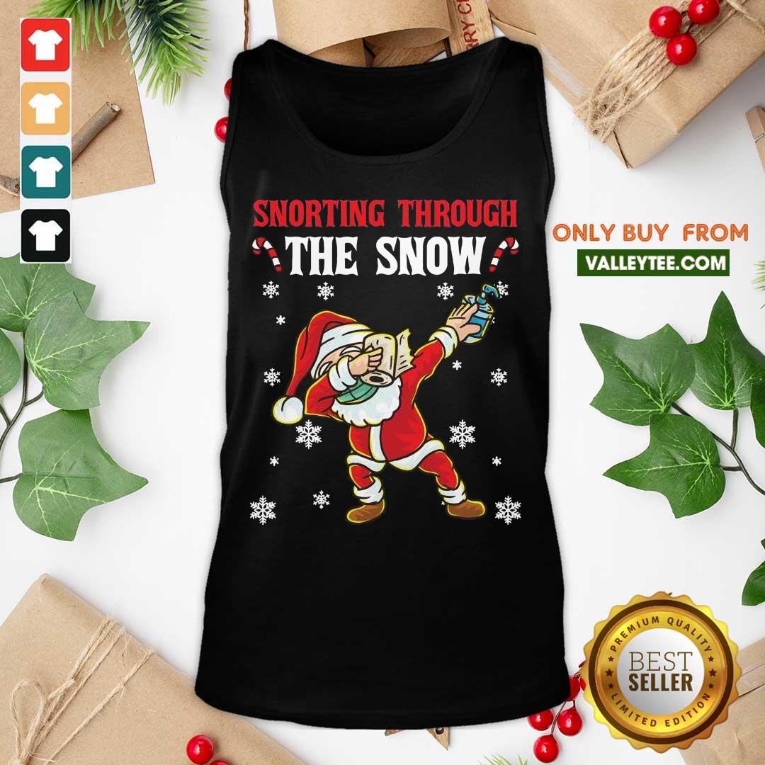 Pro Snorting Through The Snow Dabbing Santa Claus Face Mask Toilet Paper Hand Sanitizer Christmas Shirt - Image 5