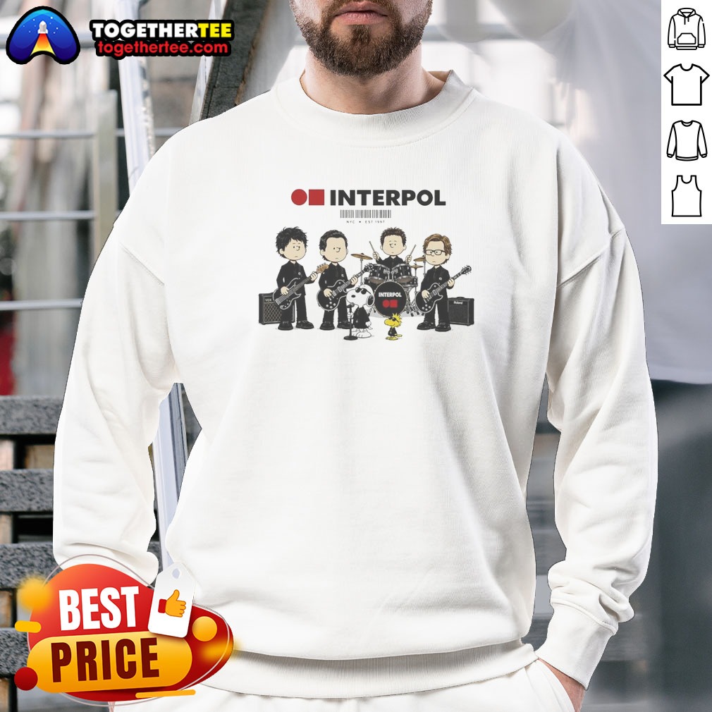 Top Interpol Snoopy Charlie Brown Peanuts NYC Est 1997 Shirt - Image 4