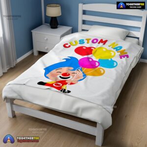 Alternative view of Official Colorful Plim Plim Cheerful Clown Balloons Blanket Fleece Customized Blanket