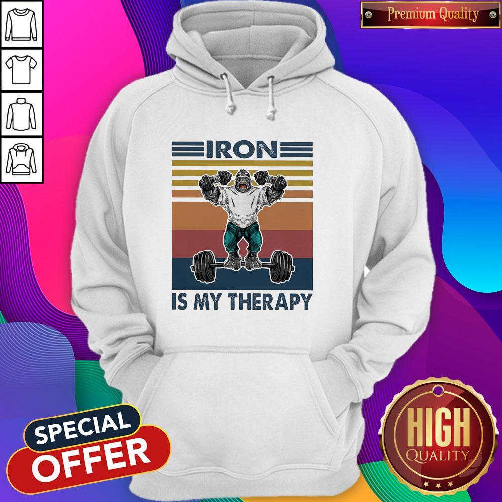 Bigfoot Iron Is My Therapy Vintage Shirt - Image 3