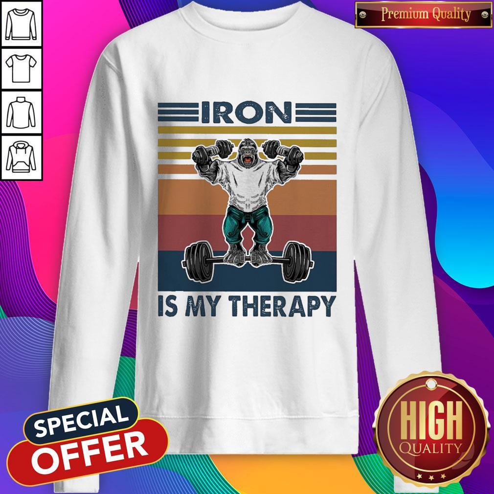 Bigfoot Iron Is My Therapy Vintage Shirt - Image 4