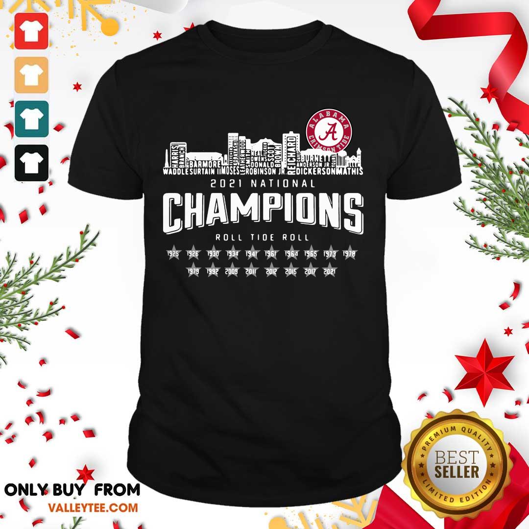 Cute Alabama Crimson Tide 2021 National Champions Roll Tide Roll 1925 2021 Shirt
