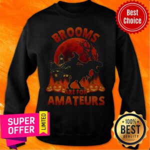 Alternative view of Funny Witch Riding Dinosaurs Brooms Are For Amateurs Halloween Shirt