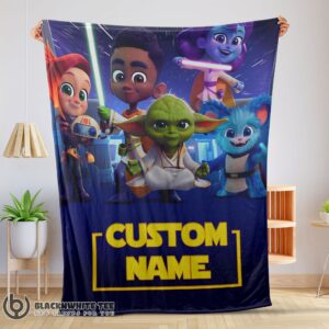 Cartoon Star Wars Young Jedi Adventures Blanket Fleece Customized Premium Blanket