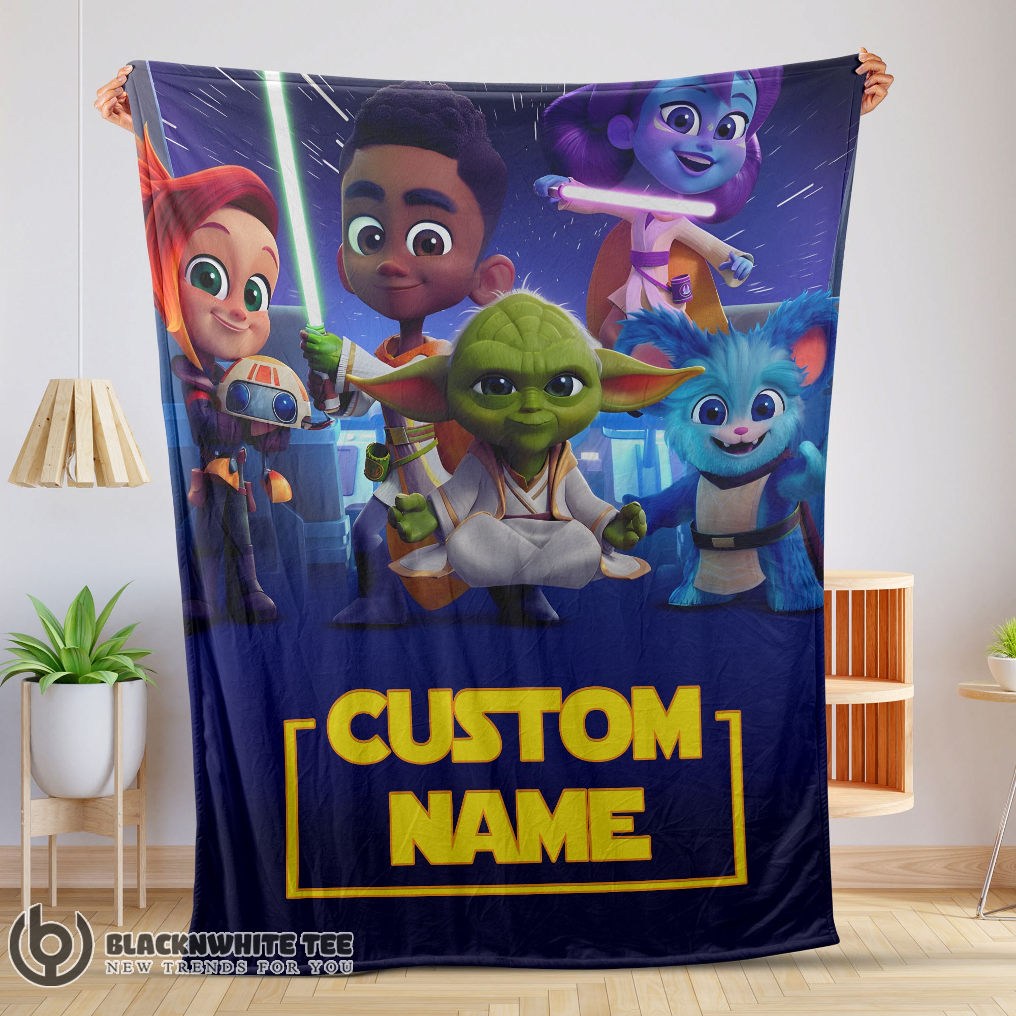 Cartoon Star Wars Young Jedi Adventures Blanket Fleece Customized Premium Blanket