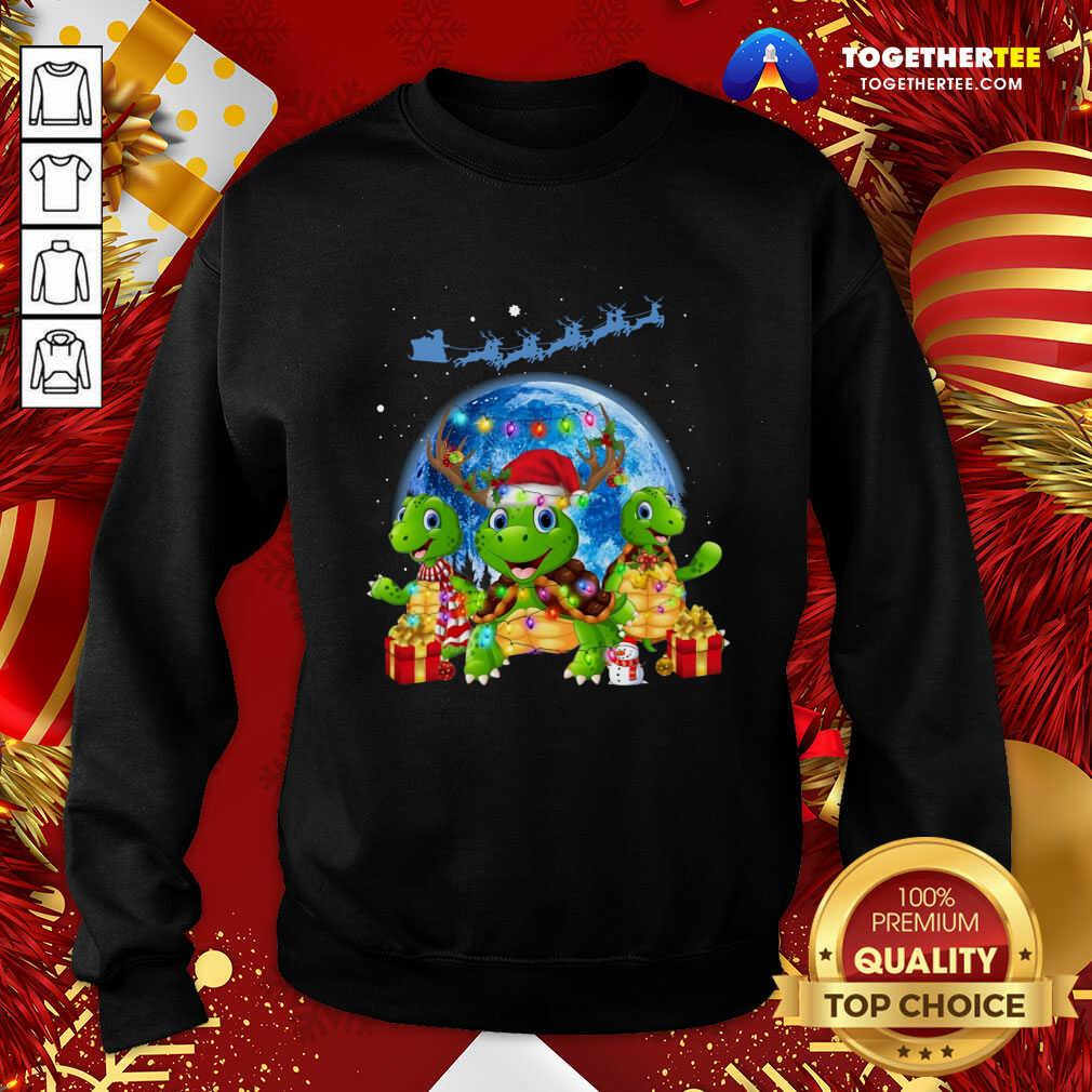 Beautiful Three Turtle Santa Reindeer Merry Christmas Shirt - Image 4