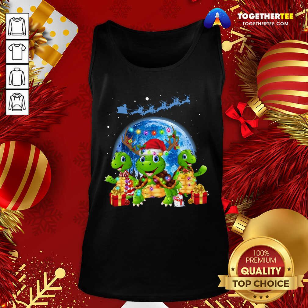 Beautiful Three Turtle Santa Reindeer Merry Christmas Shirt - Image 3
