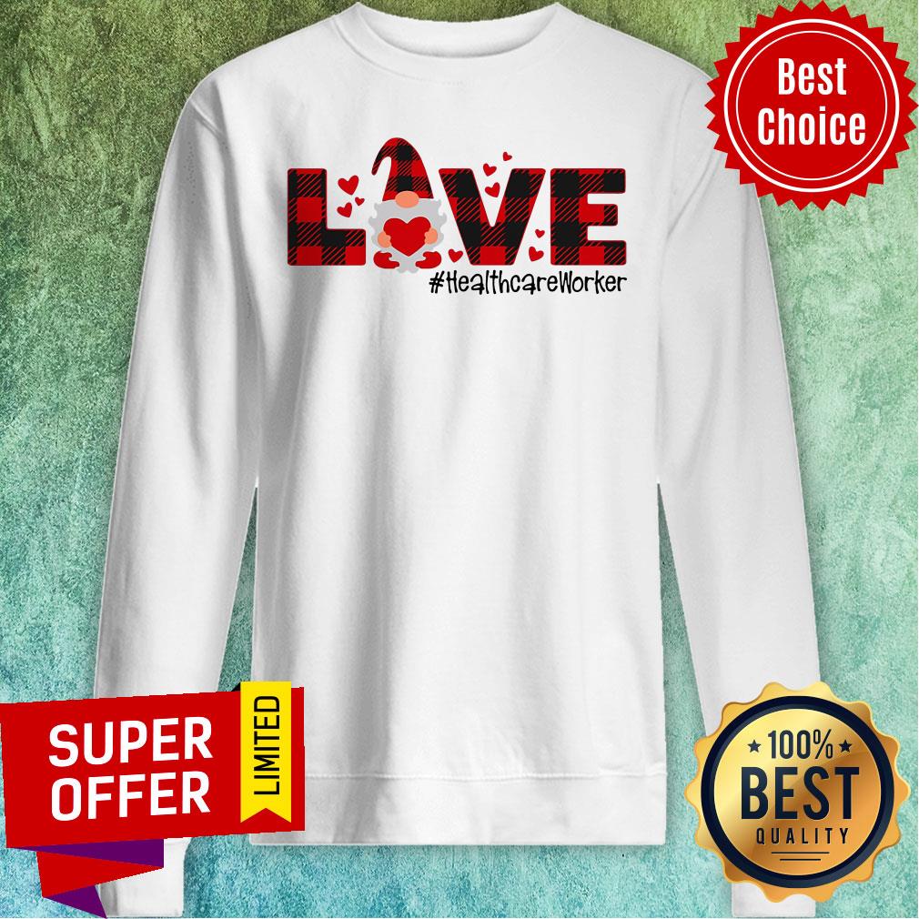Premium Gnome Love Valentine Healthcare Worker Shirt - Image 4