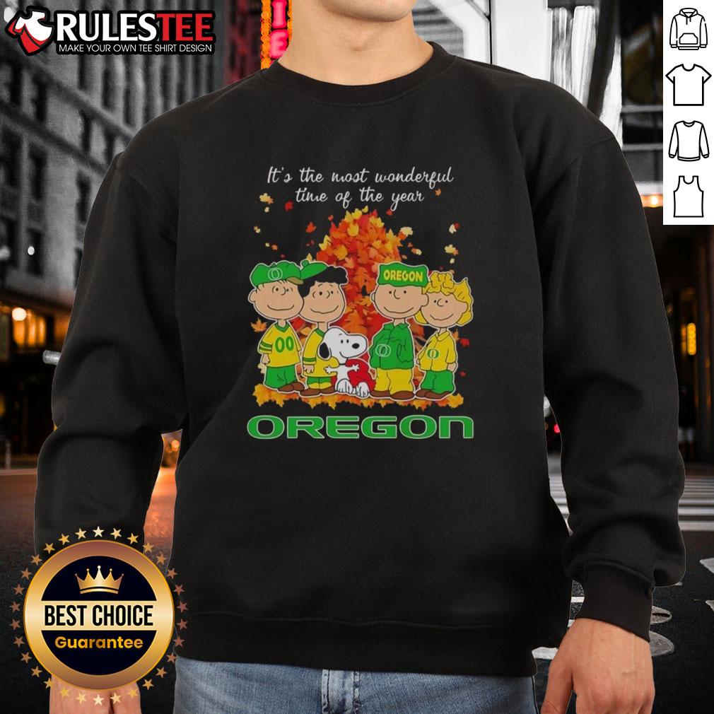 Awesome The Peanuts Character Oregon Ducks It's The Most Wonderful Time Of The Year T-Shirt - Image 5