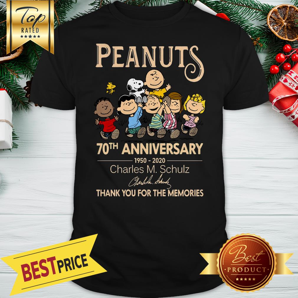 Peanuts 70th Anniversary 1950-2020 Charles M. Schulz Thank You For The Memories Signatures Shirt