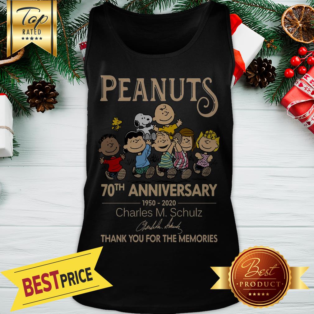 Peanuts 70th Anniversary 1950-2020 Charles M. Schulz Thank You For The Memories Signatures Shirt - Image 3