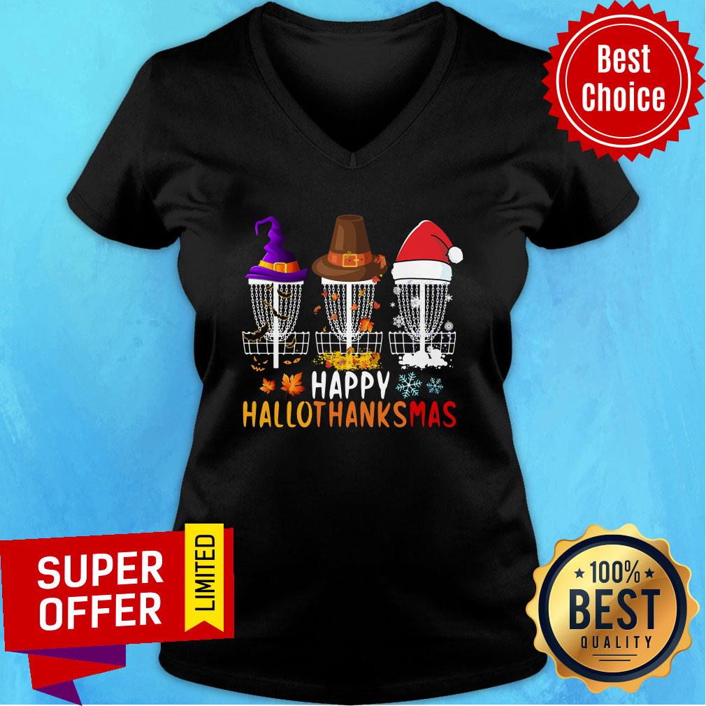 Happy Hallothanksmas Disc Golf Halloween Shirt - Image 3
