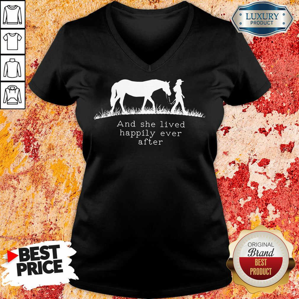 She Lived Happily Ever After Horse Shirt - Image 2