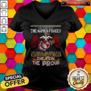 Alternative view of The Armed Forces The Few The Proud Fire Eagle Earth Flag Shirt