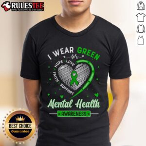 Cute Heart I Wear Green For Mental Health Awareness Month T-Shirt