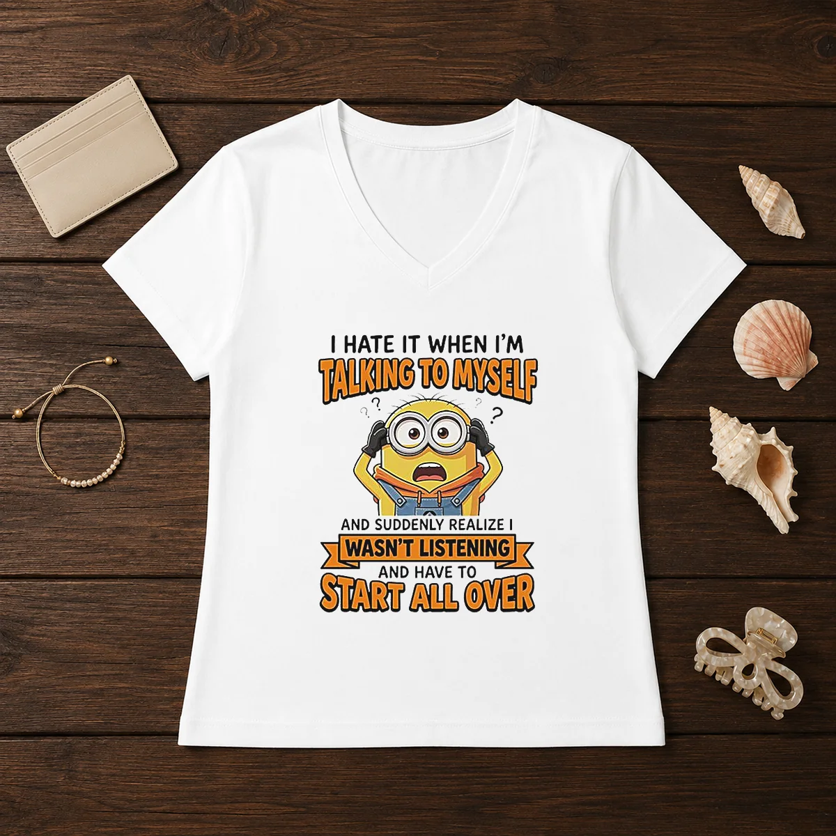 Awesome Minion Despicable Me I Hate It When I Am Talking To Myself And Suddenly Realize I Wasn'T Listening Shirt - Image 2
