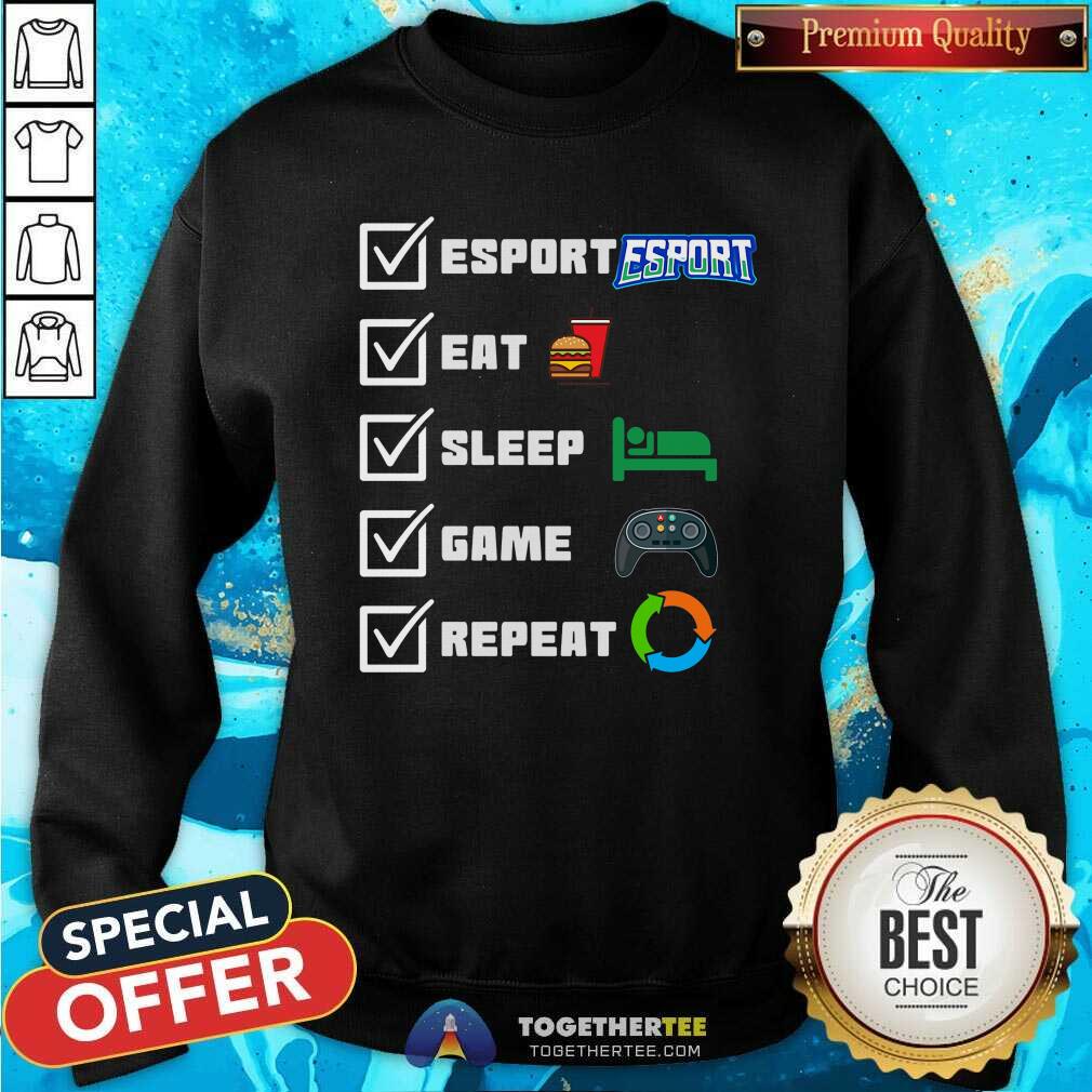 Perfect Esport Eat Sleep Game Repeat Shirt - Image 4