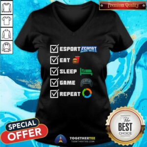 Alternative view of Perfect Esport Eat Sleep Game Repeat Shirt