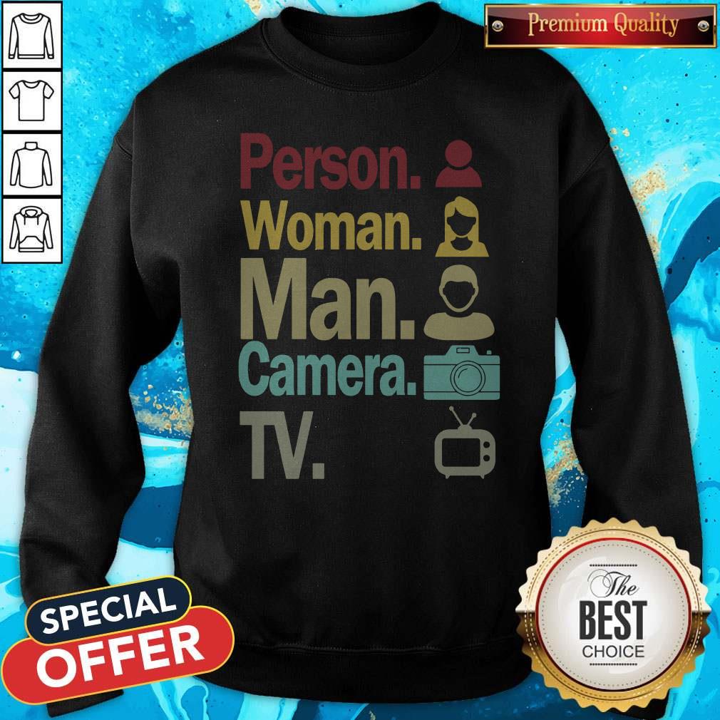 Cognitive Test Person Woman Man Camera TV Funny Trump Shirt - Image 5