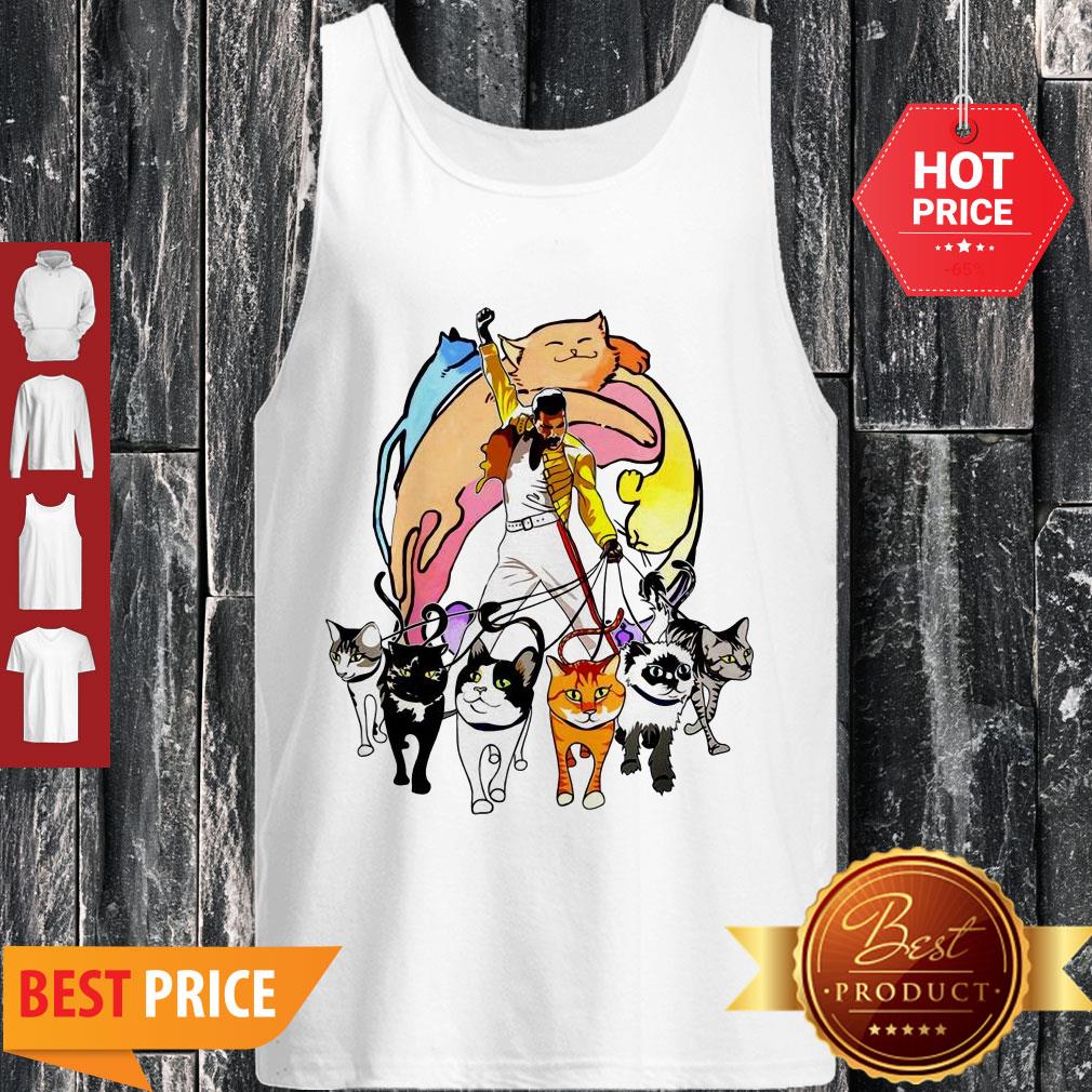 Nice Freddie Mercury With His Cat I Love Dad Shirt - Image 4