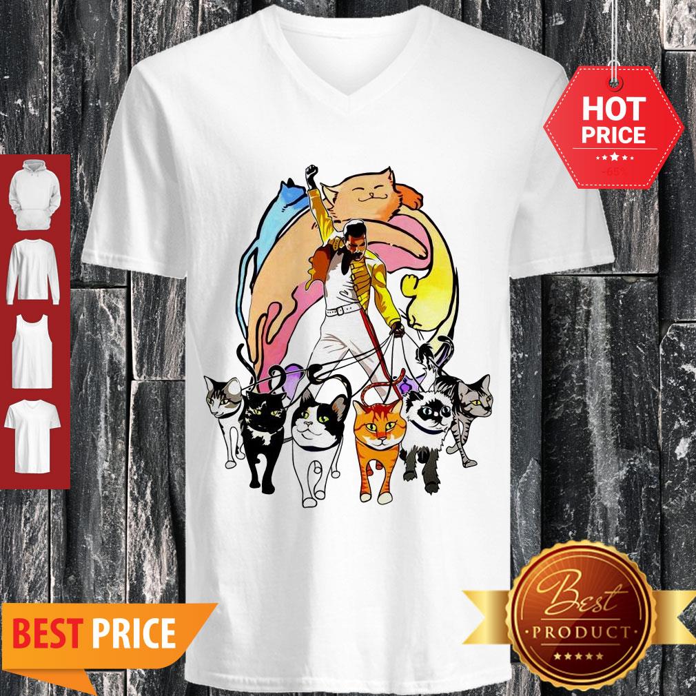 Nice Freddie Mercury With His Cat I Love Dad Shirt - Image 5