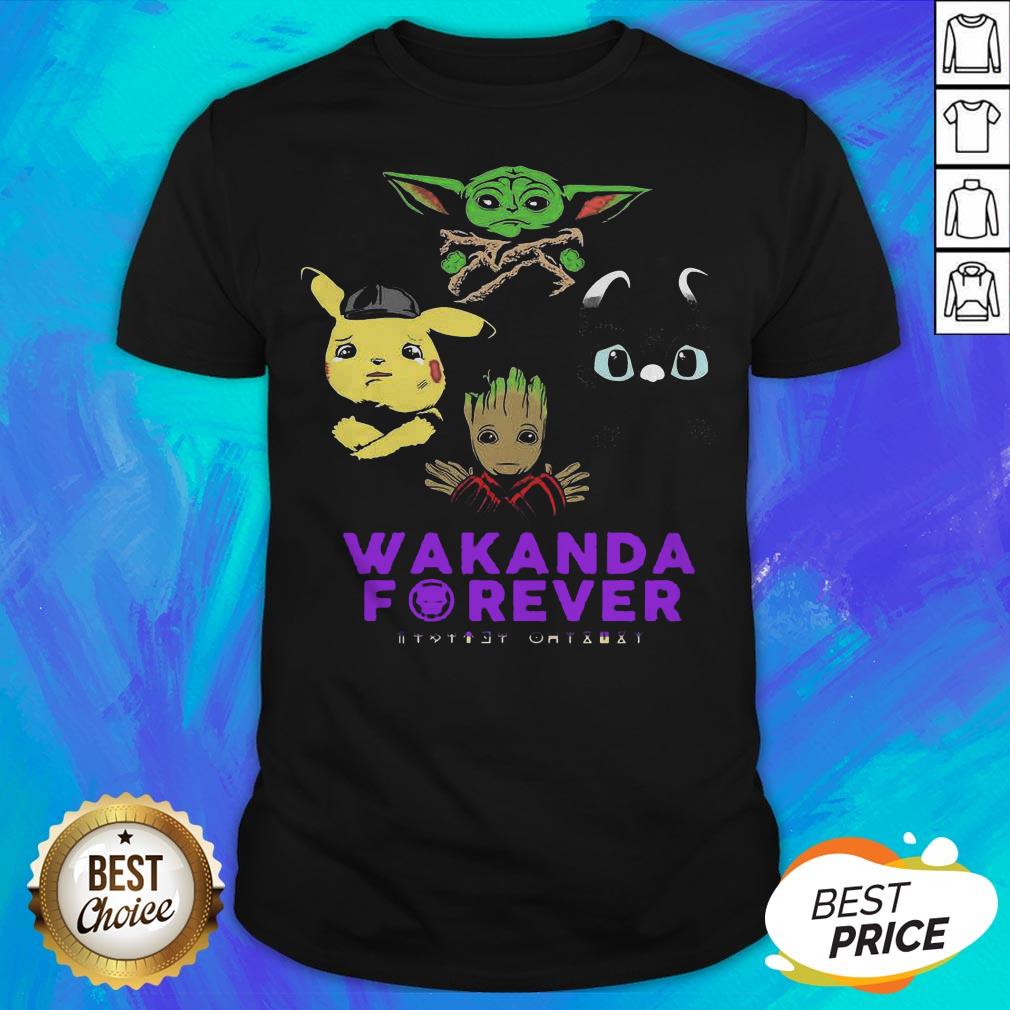Baby Pikachu Baby Yoda Baby Night Fury Baby Groot Wakanda Forever Shirt