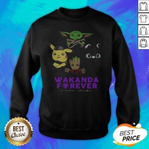 Alternative view of Baby Pikachu Baby Yoda Baby Night Fury Baby Groot Wakanda Forever Shirt