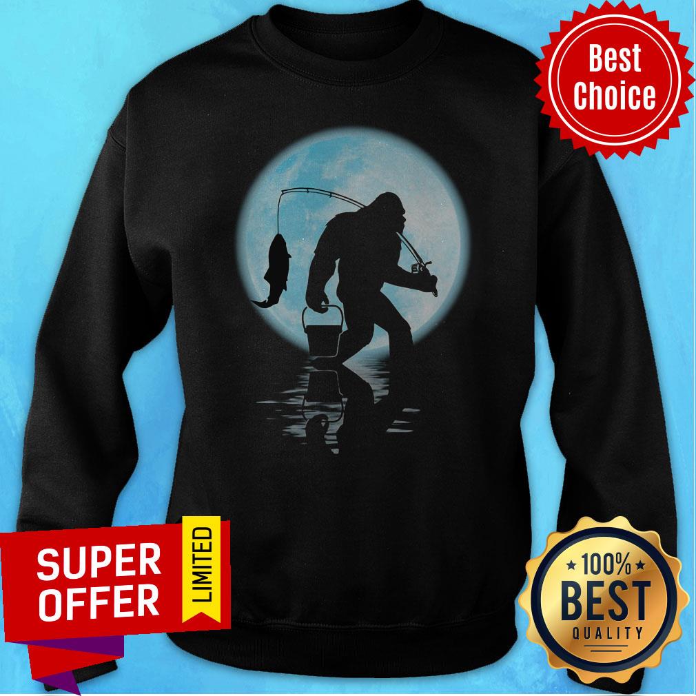 Funny Bigfoot Go Fishing Shirt - Image 2