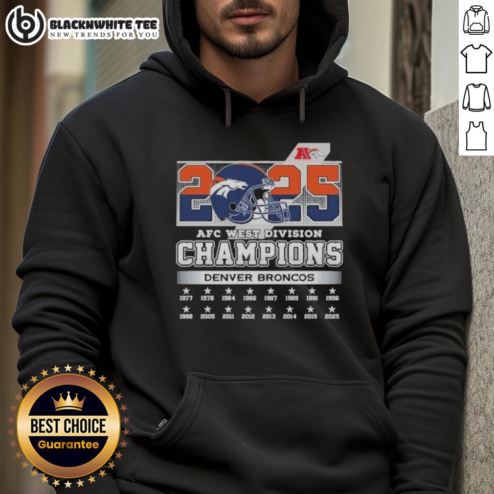 Original Denver Broncos 2025 AFC West Division Champions Helmet T-Shirt - Image 2